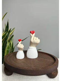 2er-Set: Dekoobjekte in Creme/ Weiß/ Rot