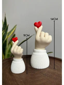 2er-Set: Dekoobjekte in Creme/ Weiß/ Rot