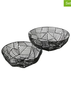 2er-Set: Dekoschalen "Graphina" in Schwarz