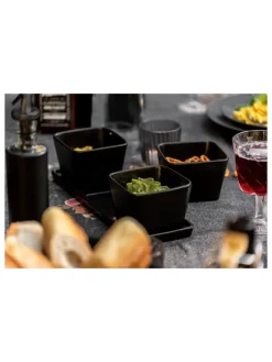 3er-Set: Dipschalen in Schwarz