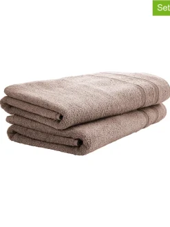 2er-Set: Duschtücher "Brooklyn" in Taupe