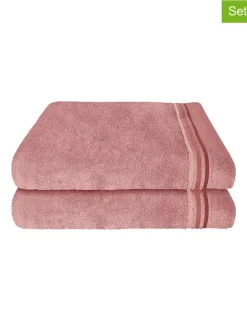 2er-Set: Duschtücher "Skyline" in Rosa