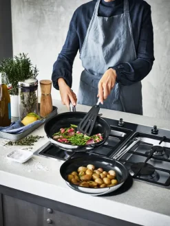 2er-Set: Edelstahl-Bratpfannen 