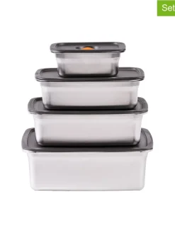 4er-Set: Edelstahl-Frischhaltedosen