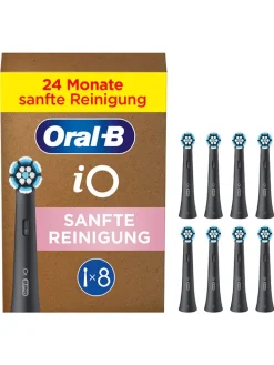 8er-Set: Ersatz-Bürstenköpfe "iO Sanfte Reinigung" in Schwarz