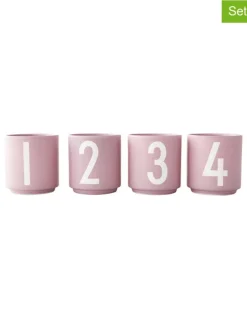 4er-Set: Espressobecher in Rosa/ Weiß - 50 ml