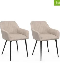 2er-Set: Esszimmerstühle "Ariana" in Hellbraun/ Grau - (B)51 x (H)76 x (T)56 cm