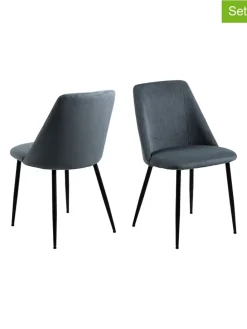 4er-Set: Esszimmerstühle "Ines" in Grau - (B)49,2 x (H)84 x (T)57,5 cm