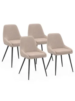 4er-Set: Esszimmerstühle "Ornella" in Beige - (B)47,5 x (H)79 x (T)54 cm