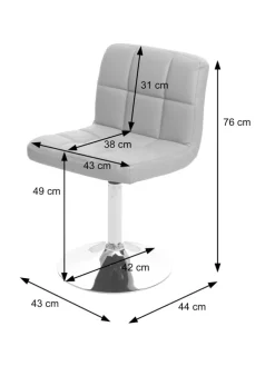 2er-Set Esszimmerstuhl Cadiz drehbar, Dunkelgrau