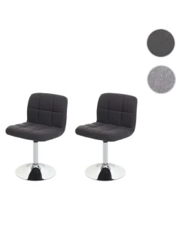 2er-Set Esszimmerstuhl Cadiz drehbar, Dunkelgrau