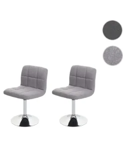 2er-Set Esszimmerstuhl Cadiz drehbar, Hellgrau