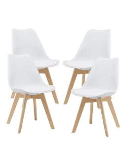 4er-Set Esszimmerstuhl Fläten in Weiß (H)81cm (B)49cm (T)57cm