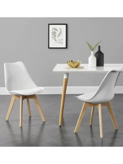 4er-Set Esszimmerstuhl Fläten in Weiß (H)81cm (B)49cm (T)57cm