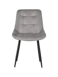 2er-Set Esszimmerstuhl MELROSE in Grau/Schwarz