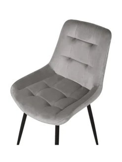 2er-Set Esszimmerstuhl MELROSE in Grau/Schwarz