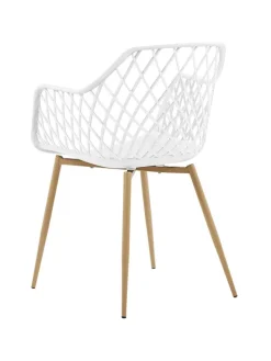 2er-Set Esszimmerstuhl NASHUA in Weiß/Braun