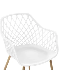 2er-Set Esszimmerstuhl NASHUA in Weiß/Braun