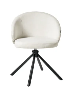 2er-Set Esszimmerstuhl OVALO in Weiß/Schwarz