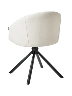 2er-Set Esszimmerstuhl OVALO in Weiß/Schwarz