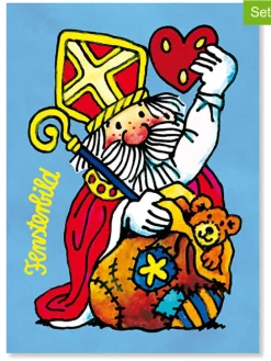 2er-Set: Fensterfolien "Nikolaus mit Geschenken" - ab 3 Jahren