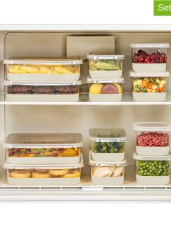 12er-Set: Frischhaltedosen in Grau/ Transparent