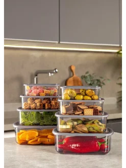 8er-Set: Frischhaltedosen in Anthrazit