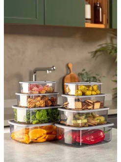 8er-Set: Frischhaltedosen in Anthrazit