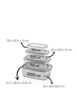 16er-Set: Frischhaltedosen in Grau