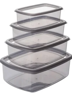 16er-Set: Frischhaltedosen in Grau