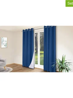 2er-Set: Gardine in Blau - (L)240 x (B)135 cm
