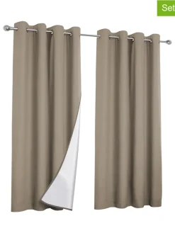 2er-Set: Gardine in Taupe - (L)240 x (B)135 cm