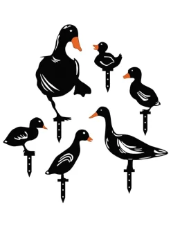 6er-Set: Gartendeko in Schwarz