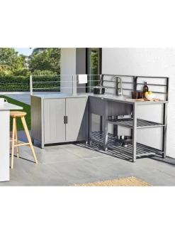 4er-Set Gartenküche VIGGIANO in Grau