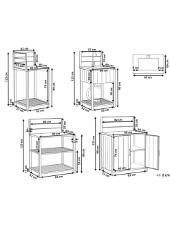 4er-Set Gartenküche VIGGIANO in Grau