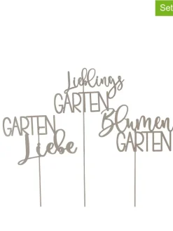 3er-Set: Gartenstäbe "Amica" in Silber - (H)76 cm