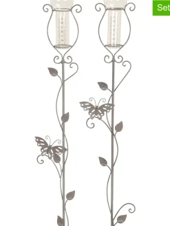 2er-Set: Gartenstäbe in Grau - (B)18 x (H)95 cm