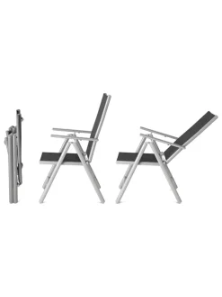 2er-Set: Gartenstühle in Anthrazit - (B)56 x (H)106 x (T)87,5 cm