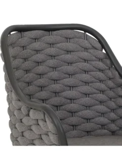 2er-Set Gartenstuhl O16, Anthrazit Kissen dunkelgrau