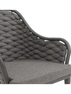 2er-Set Gartenstuhl O16, Anthrazit Kissen dunkelgrau