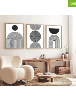 3er-Set: Gerahmte Kunstdrucke