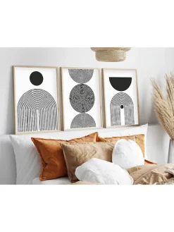 3er-Set: Gerahmte Kunstdrucke