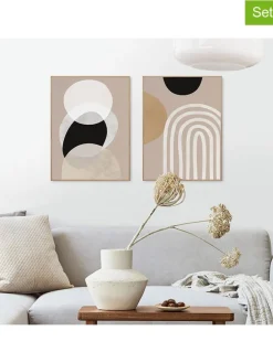 2er-Set: Gerahmte Kunstdrucke "Soft Organics"