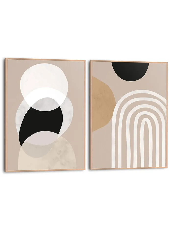 2er-Set: Gerahmte Kunstdrucke "Soft Organics"