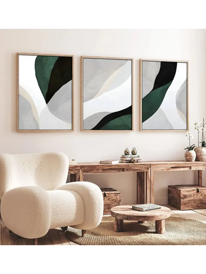 3er-Set: Gerahmte Kunstdrucke