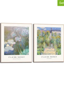 2er-Set: Gerahmte Kunstdrucke "Claude Monet - Purple Blue" - (B)40 x (H)50 cm