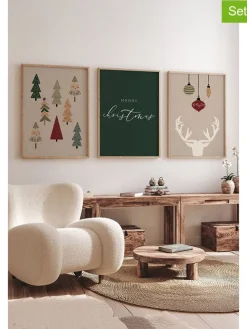 3er-Set: Gerahmte Kunstdrucke