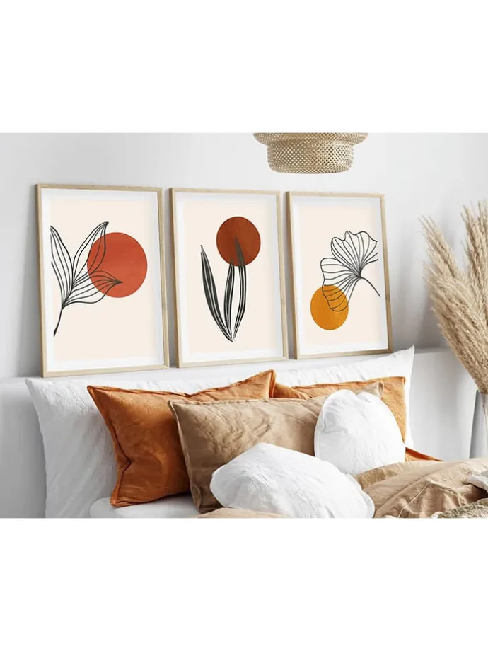3er-Set: Gerahmte Kunstdrucke