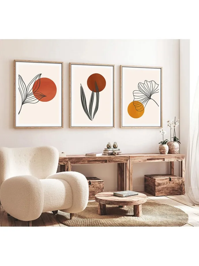 3er-Set: Gerahmte Kunstdrucke