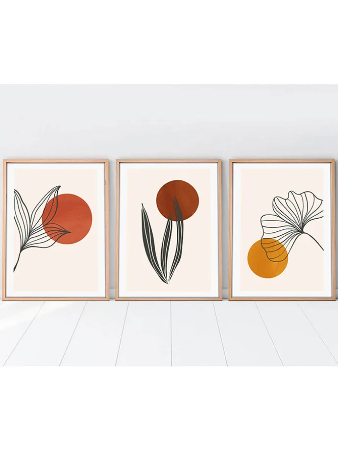 3er-Set: Gerahmte Kunstdrucke